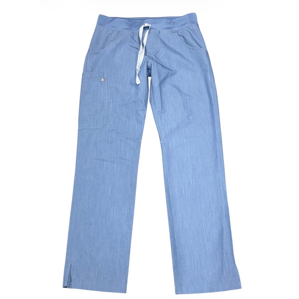 FIGS Kade Straight Leg Scrub Pants Small Blue Technical Collection Drawstring
